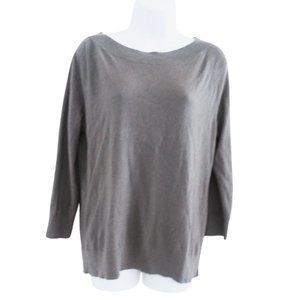 LOFT SWEATER GRAY LONG SLEEVE  "OFF SHOULDER"